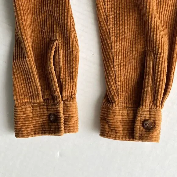 L.L. Bean Womens L Comfort Cord Shirt Jacket Brown Corduroy Button Front Shacket - Picture 8 of 10